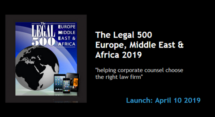 AGP’s Four Departments and Eight Lawyers Listed by The Legal 500 EMEA 2019